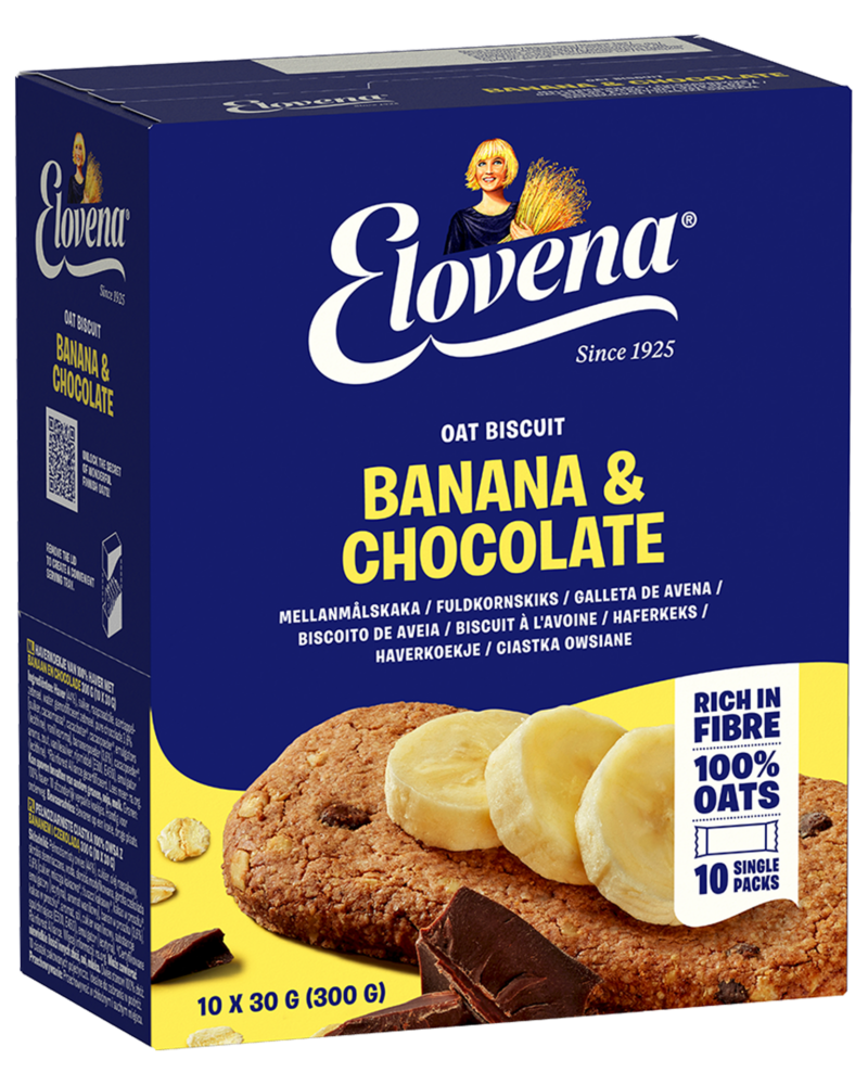 Elovena Banana chocolate oat biscuit